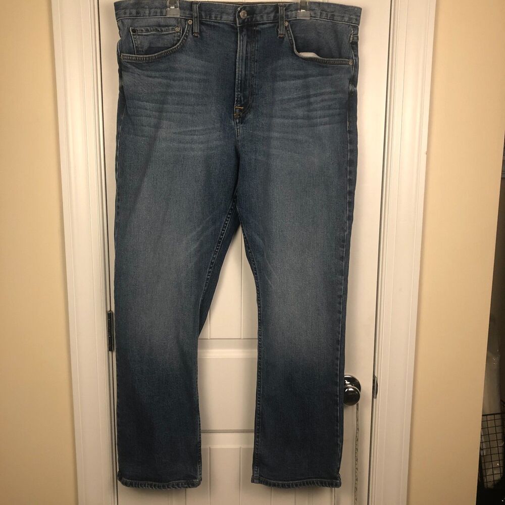 Calvin Klein CKJ037 Mens Jeans 40 x 29.5 Blue Straight‎ Stretch Denim Distressed